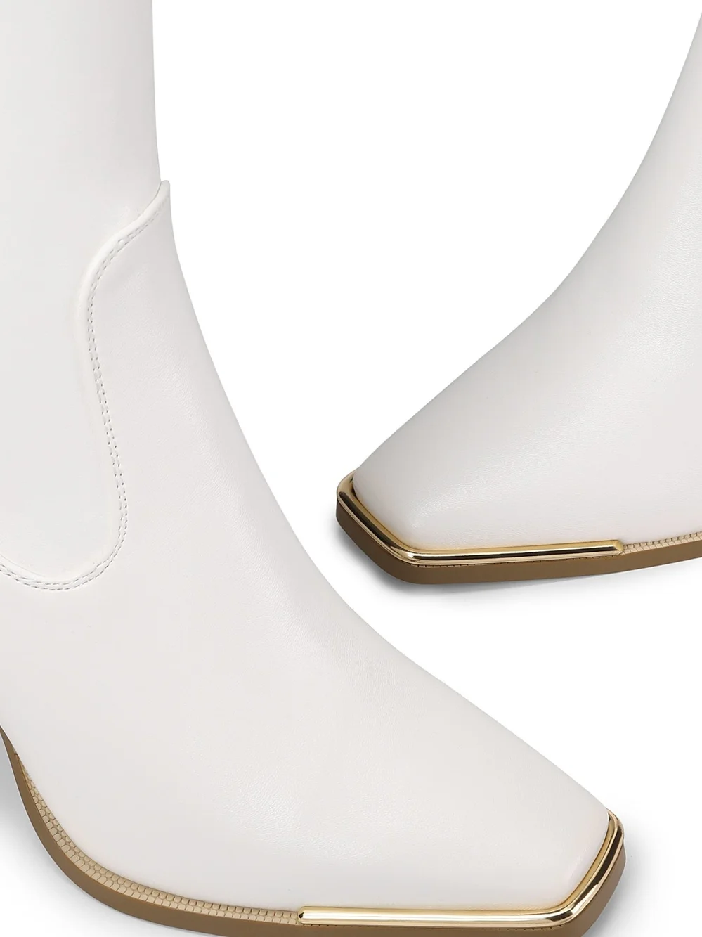 Dream Pairs White Over-the-Knee Block Heel Boots